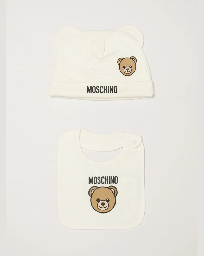 Moschino Baby-Mütze aus Baumwolle mit Logo-Print Yellow