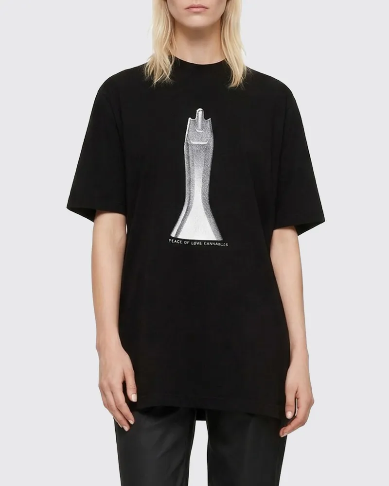 DRKSHDW by Rick Owens Bedruckte Baumwoll-T-Shirts Schwarz
