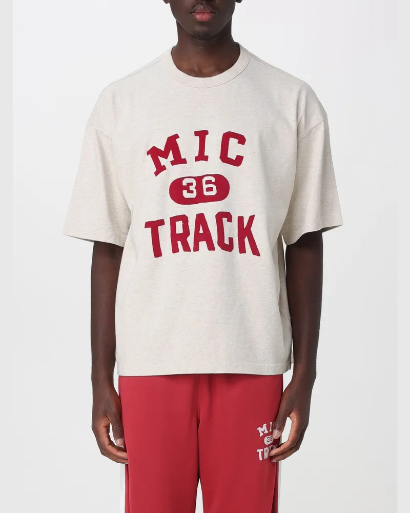 Champion Locker geschnittenes Baumwoll-T-Shirt mit Logo- und Slogan-Print vorne Butter