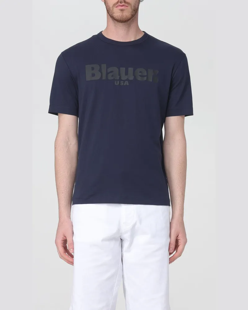 Blauer T-shirt herren Blau