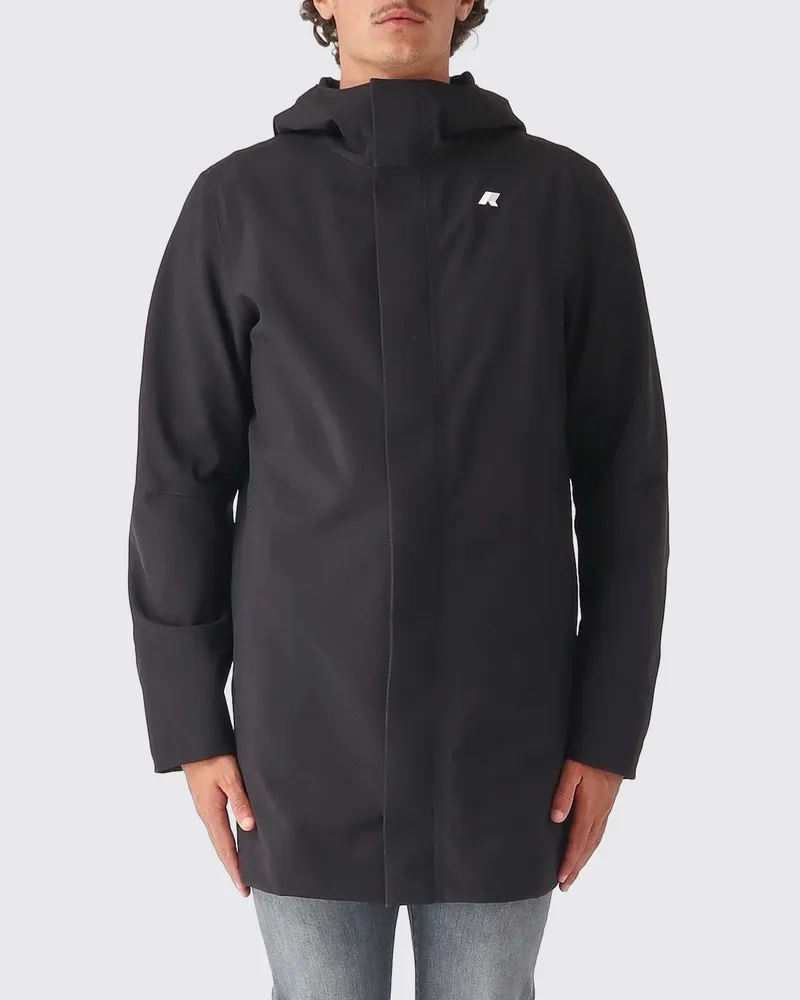 K-Way Marlyn Windjacke aus technischem Stretch-Gewebe mit Kapuze Schwarz