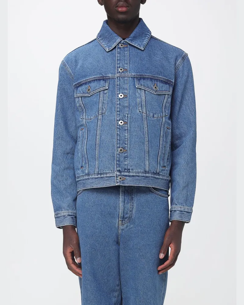 Loewe Jeansjacke aus Baumwolldenim mit aufgesetzten Taschen und gesticktem Logo Blau