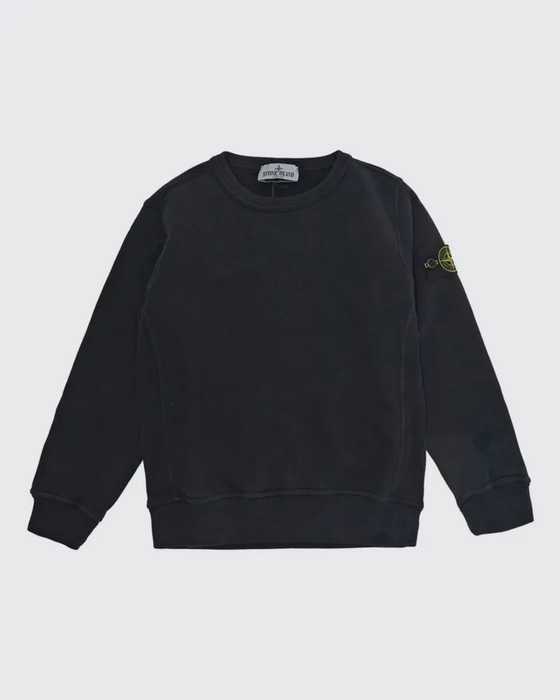 Stone Island Crewneck-Sweatshirt für Jungen aus Baumwolle mit Kompass-Logo Schwarz