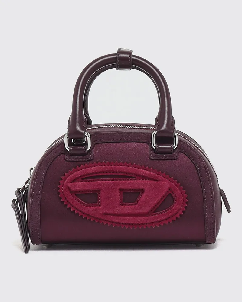 Diesel 1DR Dome Mini-Tasche von aus Satin mit Monogramm und Oval-D-Logo Red