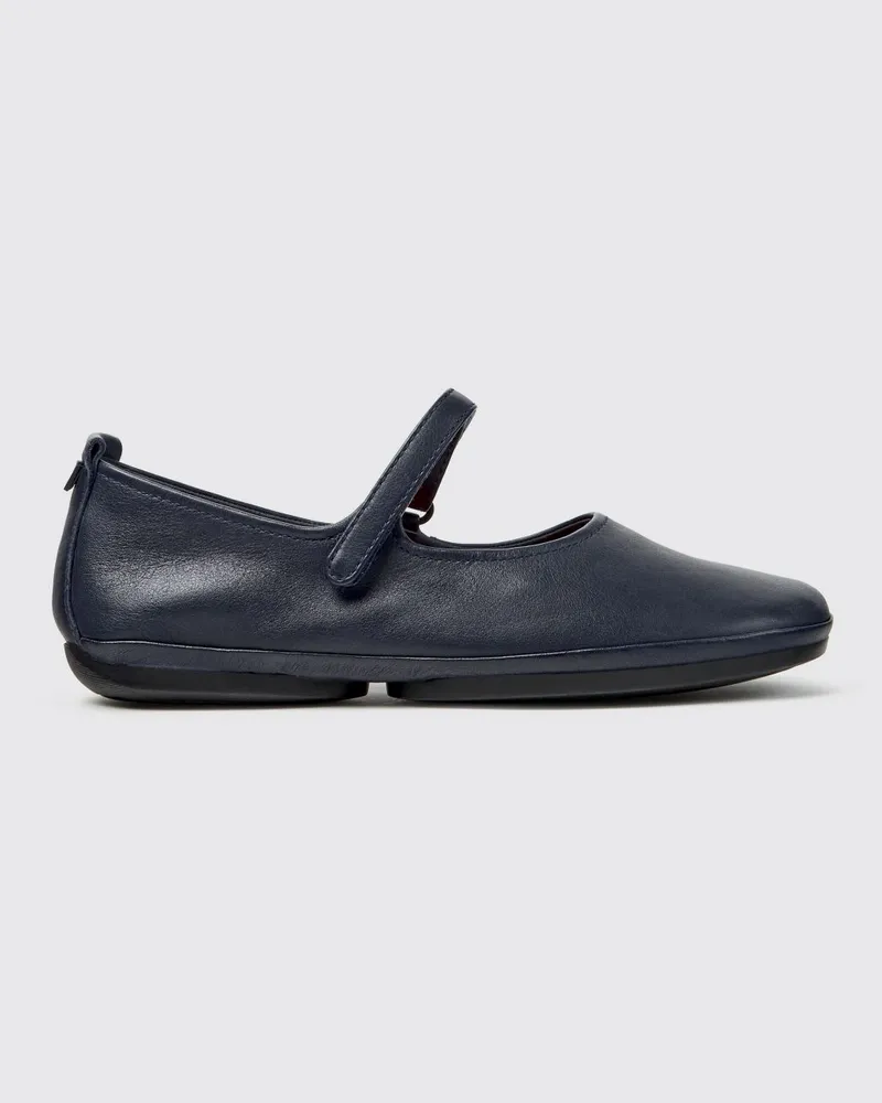 Camper Right Nina Mary Jane Ballerinas aus Kalbsleder mit Klettverschluss Blau