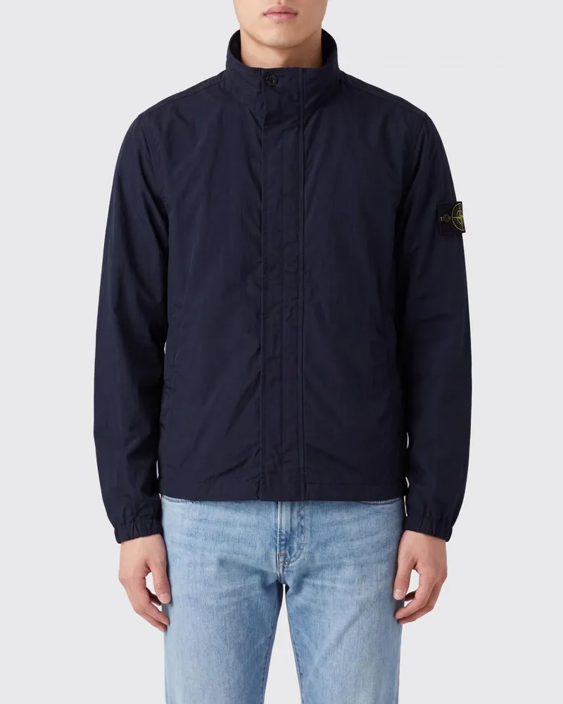 Stone Island Anti-Drop Polyester-Windjacke Blau