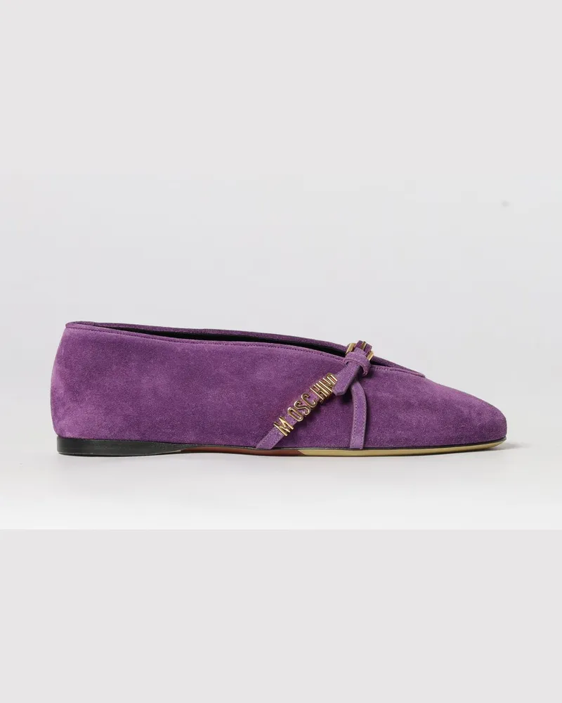 Moschino Wildleder-Ballerina Violett