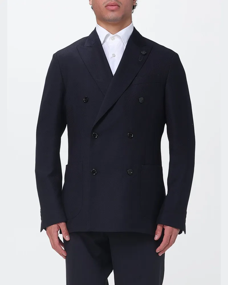 LARDINI Blazer aus Schurwolle Blau