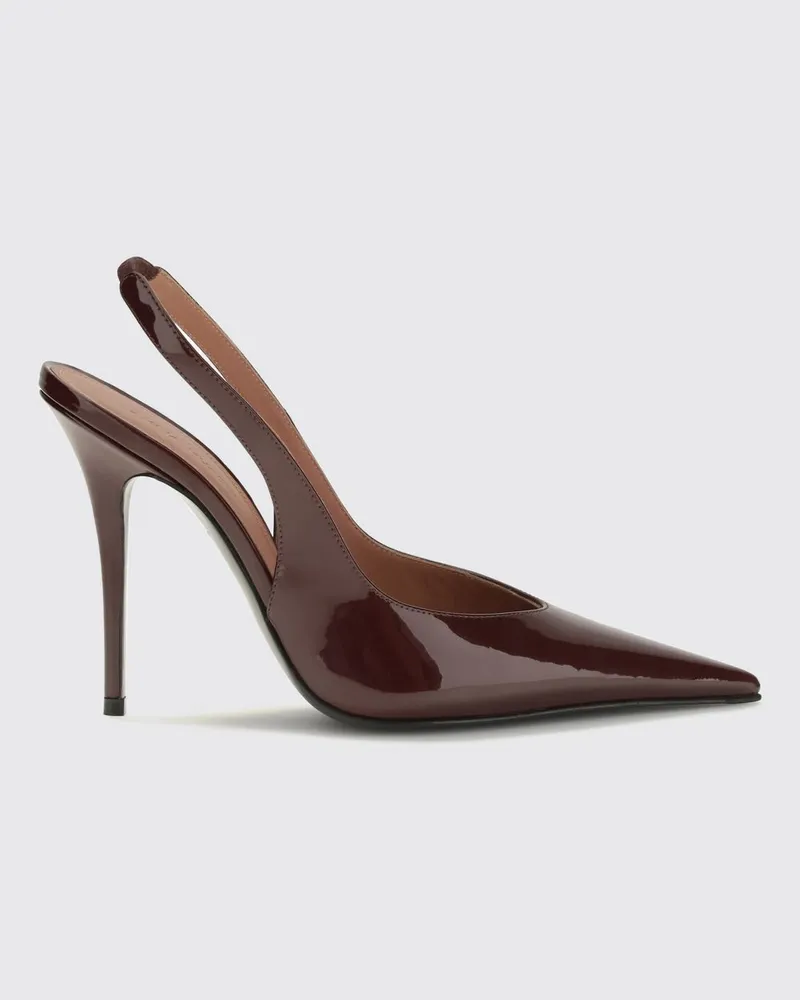 Amina Muaddi Anok Slingback-Pumps von aus Lackleder mit Stiletto-Absatz Weinrot