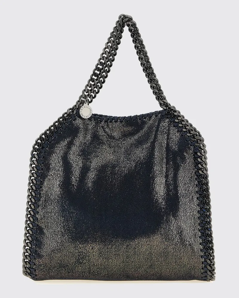 Stella McCartney Kleine Falabella Handtasche aus Wildlederimitat mit Kettenbesatz Blau