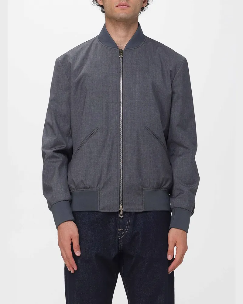 Paul Smith Bomberjacke aus reiner Wolle mit Reißverschluss Grau