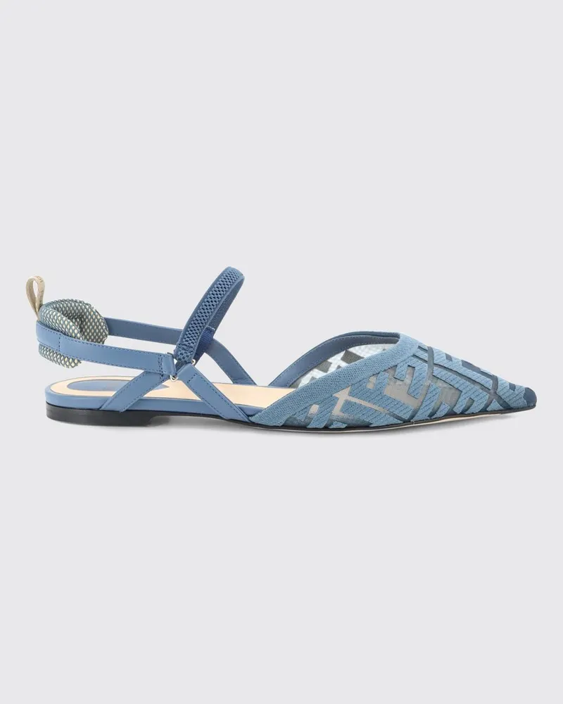 Fendi Colibrì Lite Slingback-Ballerinas aus Nylon mit FF-Monogramm Violett