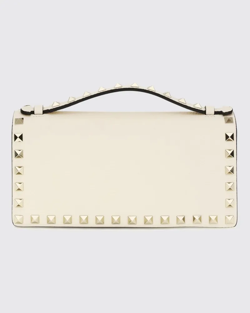 Valentino Garavani Rockstud Handtasche aus Kalbsleder mit Nieten und Kettenriemen Ivory