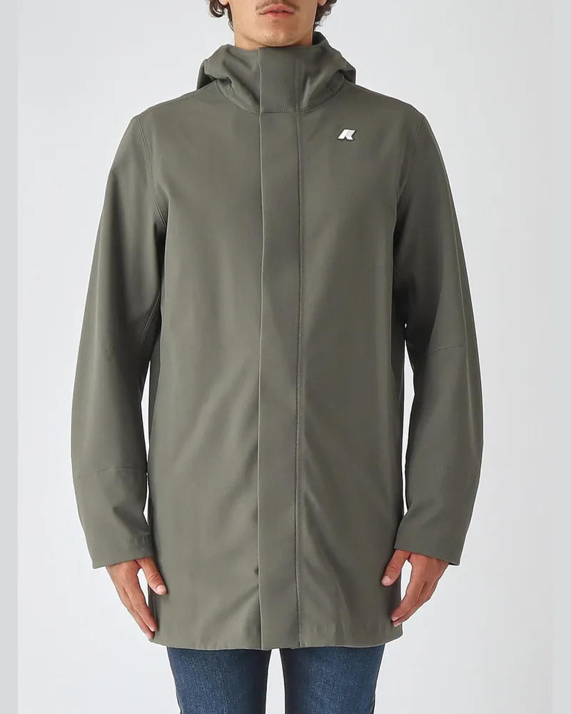 K-Way Marlyn Windjacke aus technischem Stretch-Gewebe mit Kapuze Military