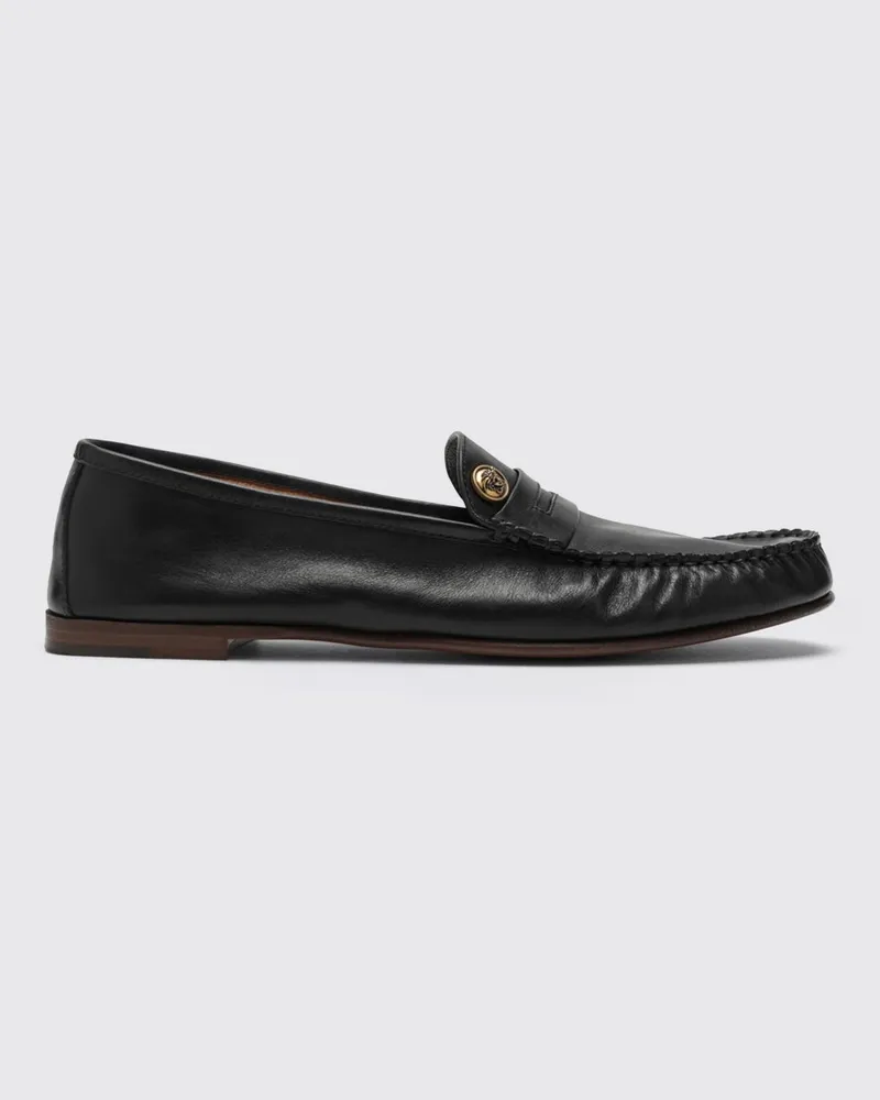 Versace Leder-Mokassins Schwarz