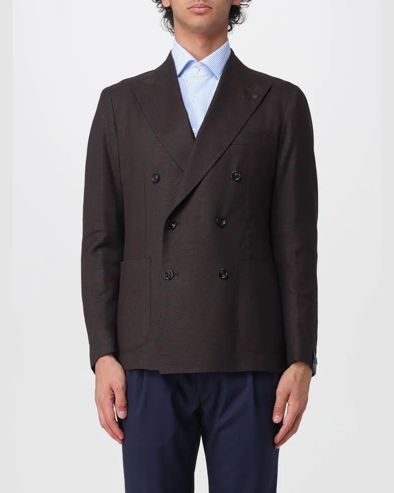 Tagliatore Zweireihiger Blazer aus Schurwolle Braun