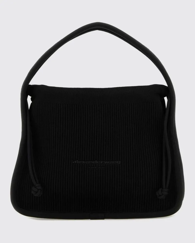 Alexander Wang Ryan Handtasche aus geripptem Stoff mit Kordelzugverschluss Schwarz