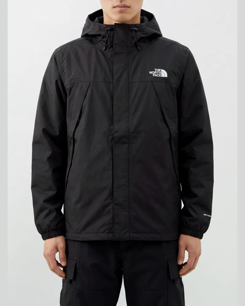 The North Face Antora Windbreaker-Jacke aus recyceltem Funktionsgewebe mit Kapuze Schwarz