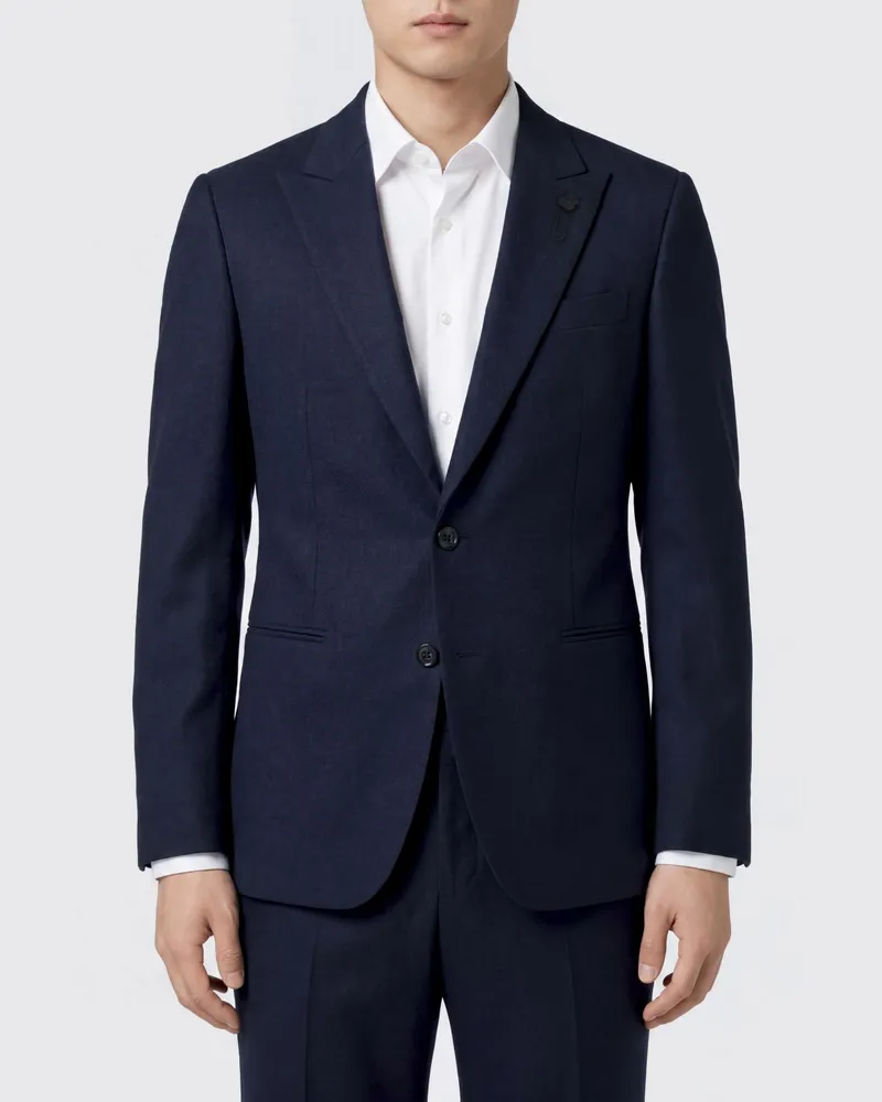 LARDINI Einreihiger Blazer aus Schurwolle Blau