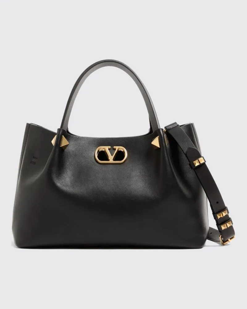 Valentino Garavani Handtasche aus Leder mit Nieten und VLogo Signature Schwarz