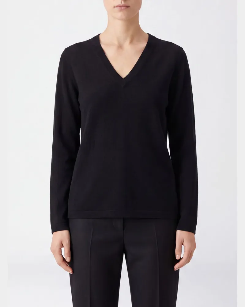 The Row V-Ausschnitt Pullover aus reinem Kaschmir Schwarz