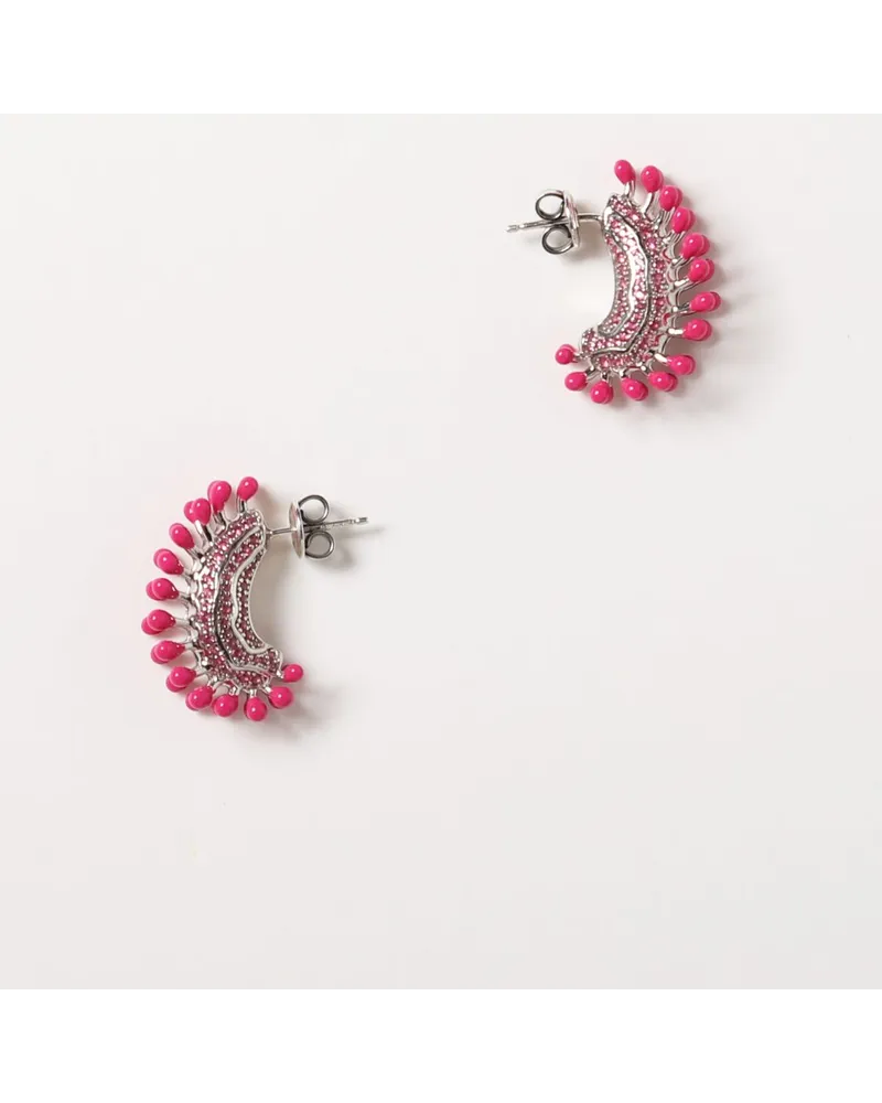 Bottega Veneta Silber Ohrringe Fuchsia