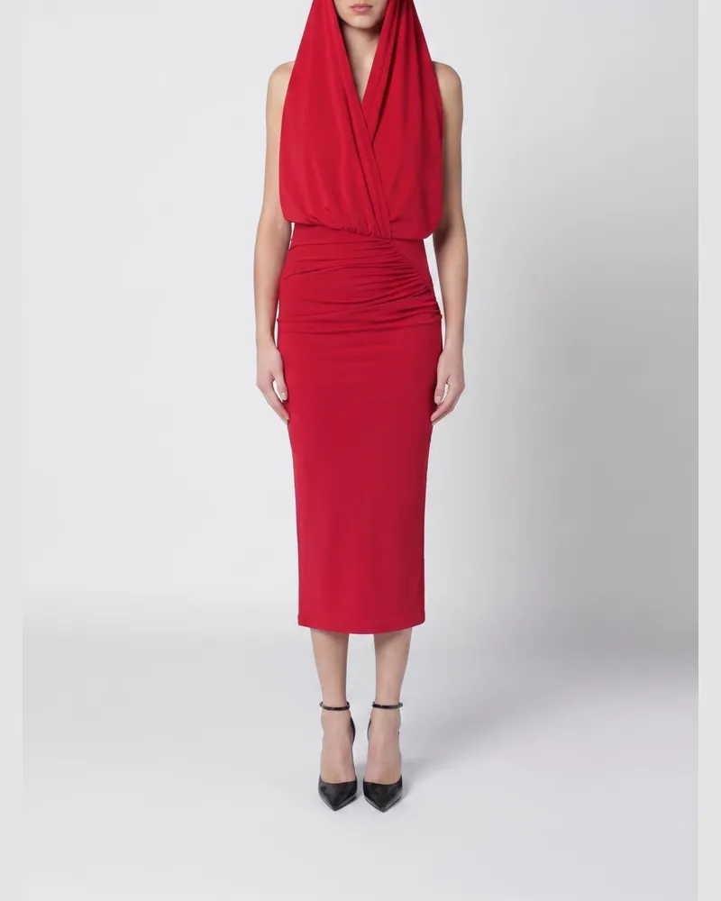 ANDAMANE Kapuzenkleid aus Polyester Rot