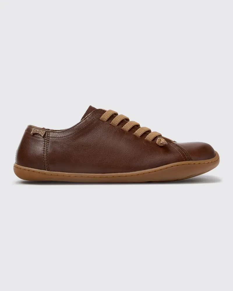 Camper Slip-on-Sneaker Peu aus Kalbsleder mit elastischen Schnürsenkeln Braun