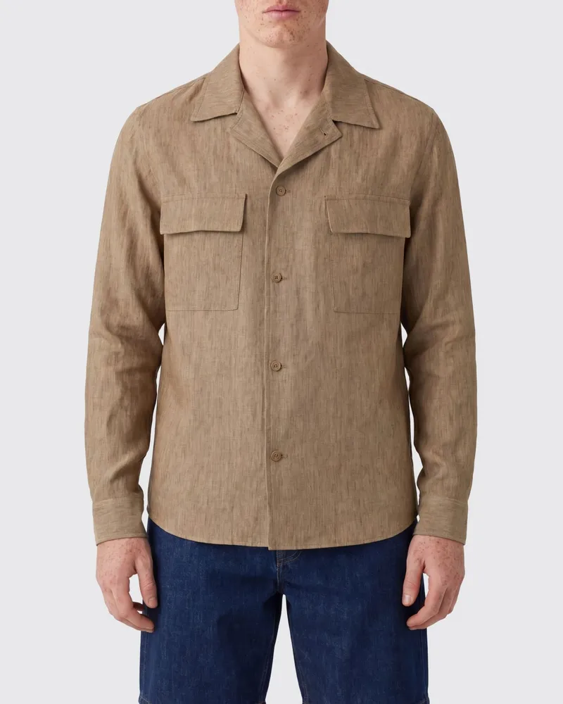 Briglia 1949 Leinen-Hemdjacke Braun