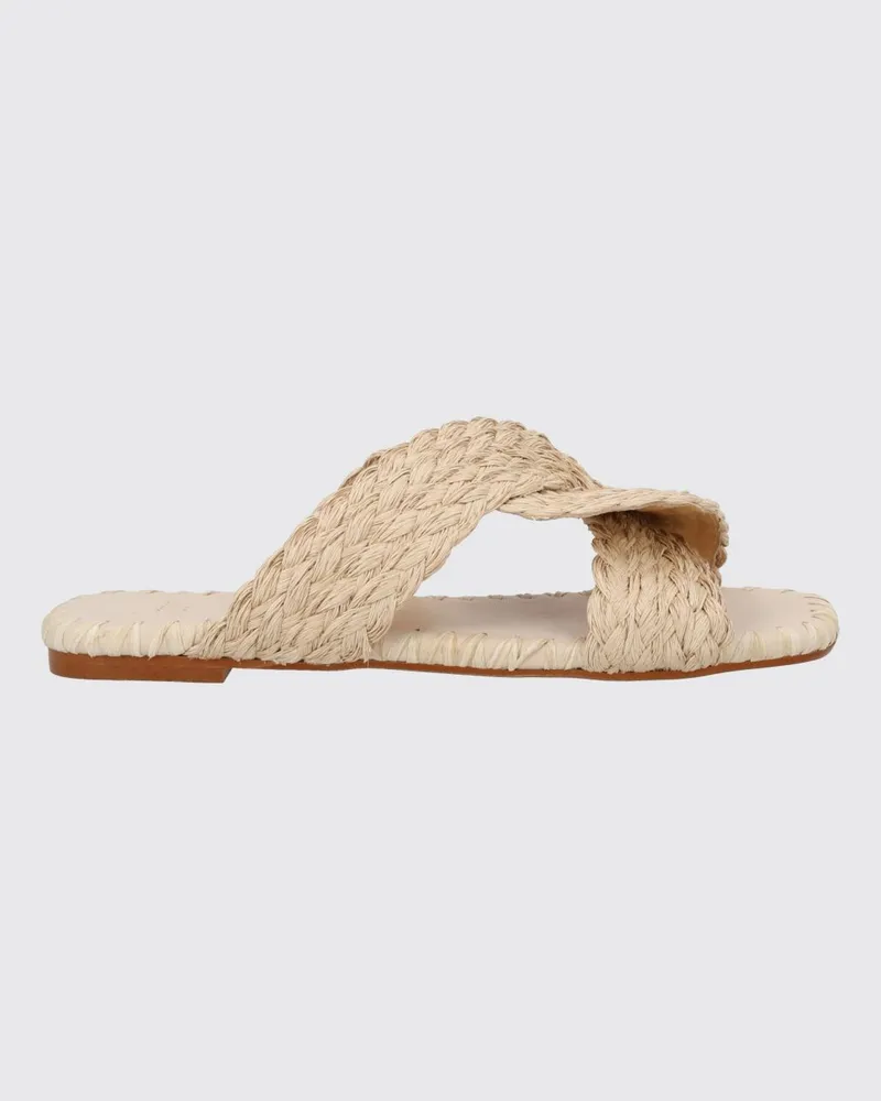 Castañer Padme Gewebte Raffia-Mules mit niedrigem Absatz Ivory