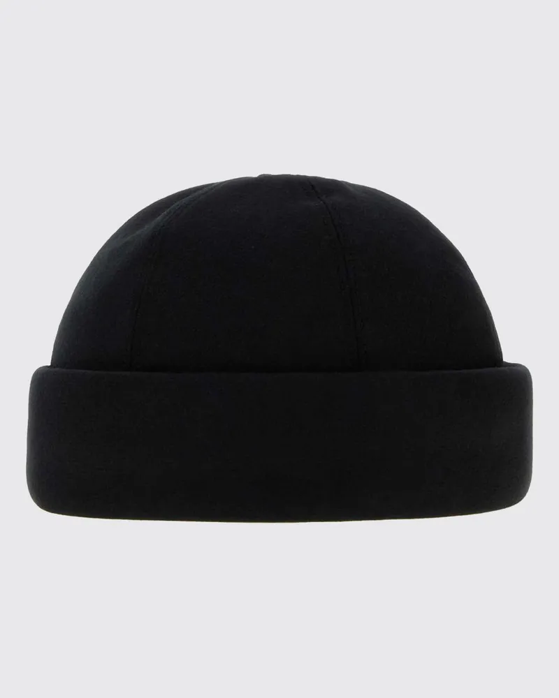 Giorgio Armani Beanie-Mütze aus Baumwollmischung von mit Umschlag Schwarz