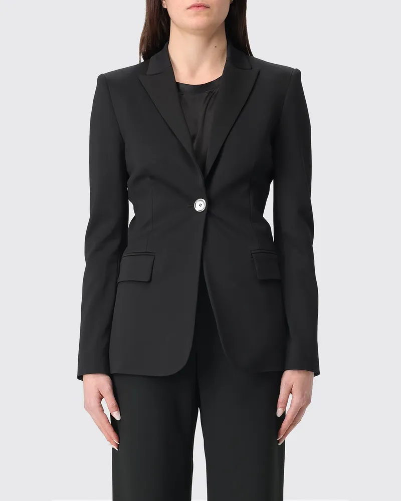 Pinko Kurzer Slim-Fit-Crêpe-Blazer mit Ein-Knopf-Verschluss Schwarz