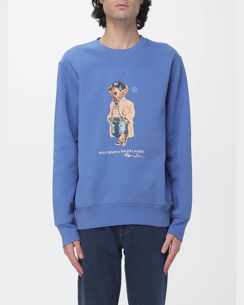 Ralph Lauren Relaxed-Fit-Sweatshirt von aus Baumwollmix mit Teddy-Print Blau