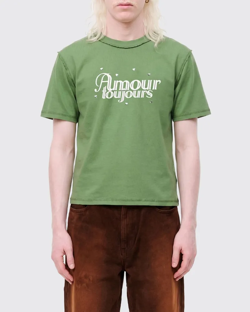 Carne Bollente Bedrucktes T-Shirt aus Bio-Baumwolle Grün