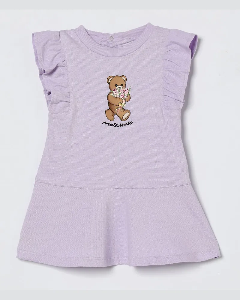 Moschino Mini-Kleid aus Stretch-Baumwolle Lila