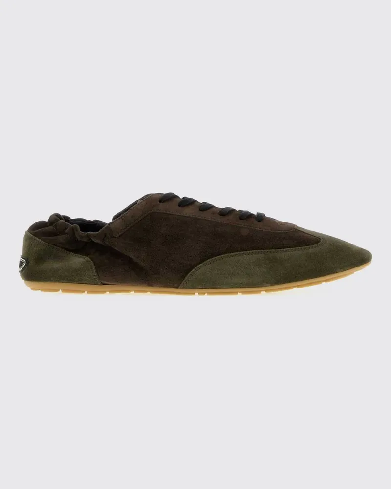 Saint Laurent Zweifarbige Lewis Low-Top-Sneaker aus Kalbsveloursleder von Beige