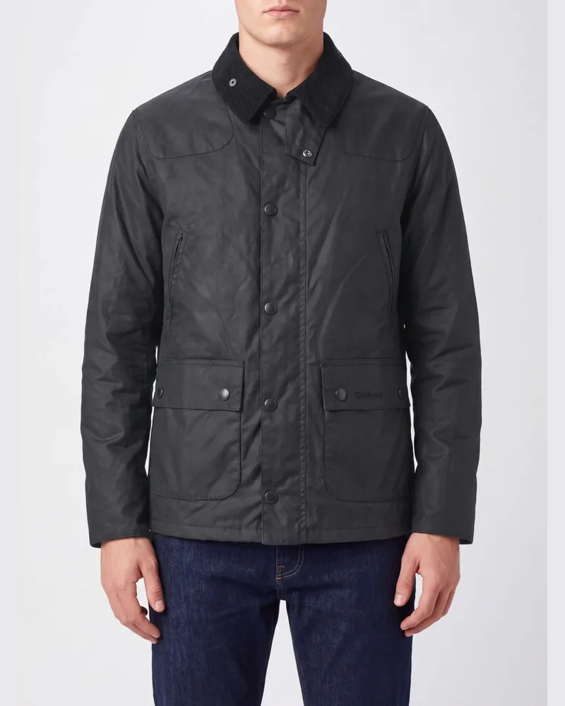 Barbour Reelin Wachsjacke aus Baumwolle mit Cordkragen Blau