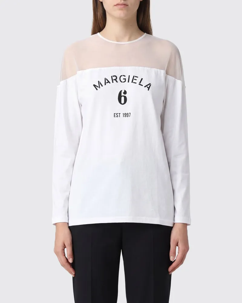 Maison Margiela Baumwolljersey T-Shirts mit Logo Weiß
