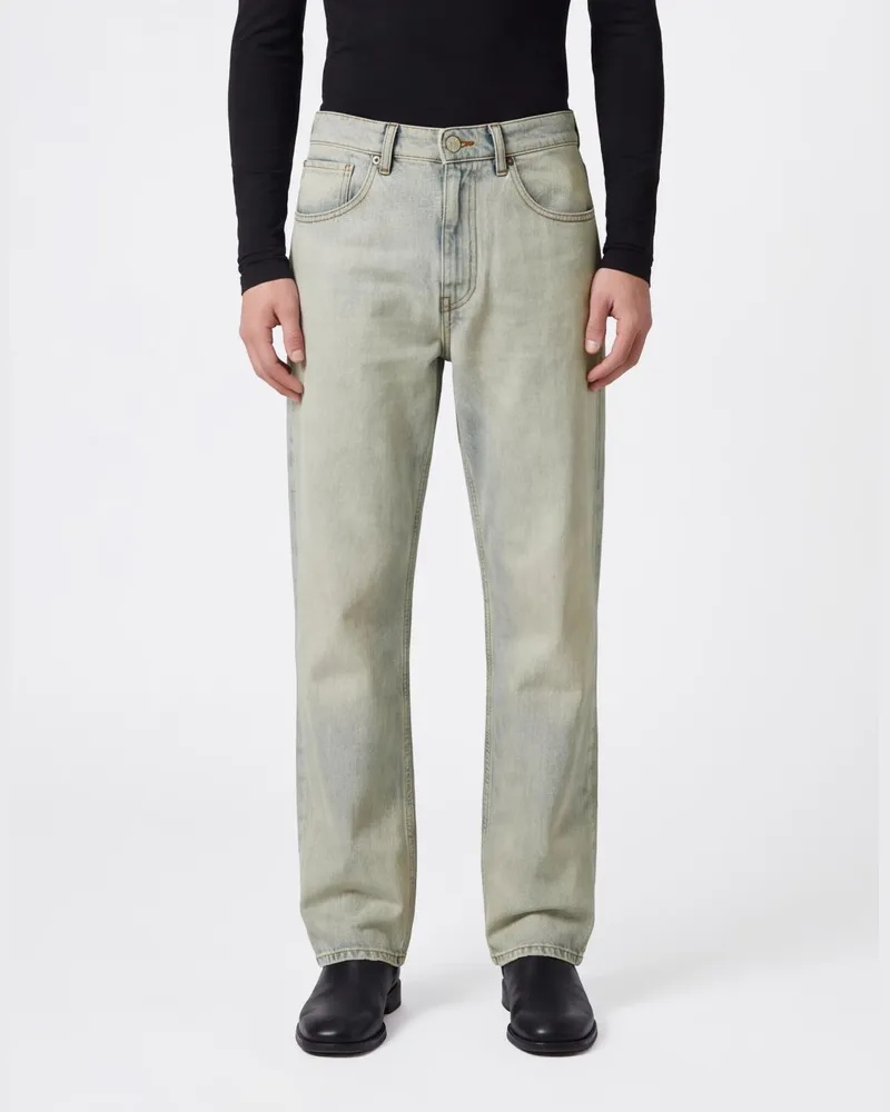 Maison Margiela Straight-Leg-Denim-Jeans mit numerischem Logo Blau