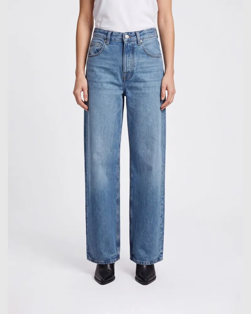 Jacquemus Le De-Nîmes High-Waist Wide-Leg Jeans aus Baumwolldenim Blau