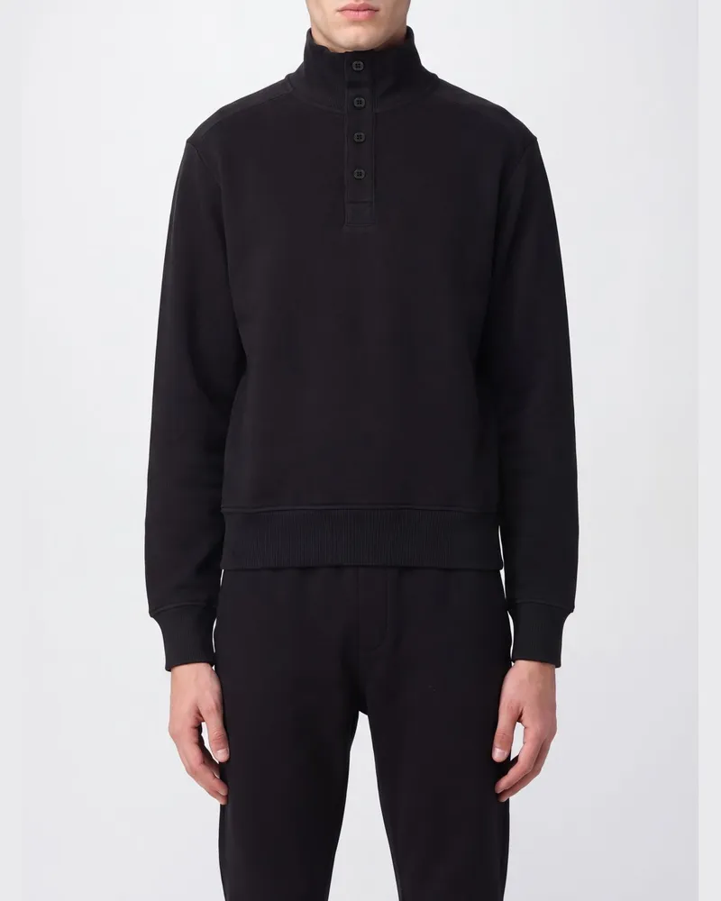 Entire Studios Rundhals-Sweatshirt aus Baumwolle mit Teilknopfleiste Schwarz