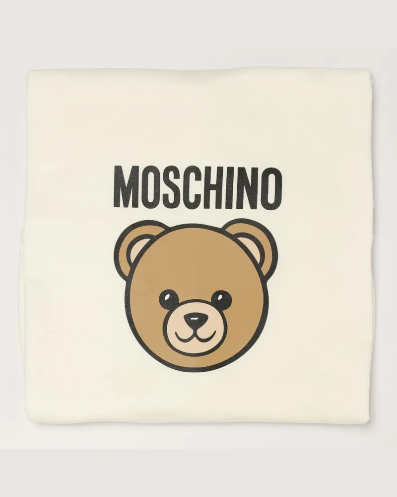 Moschino Babydecke aus Baumwolle mit Logo-Print Yellow