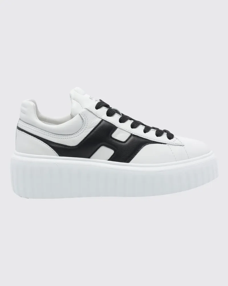 Hogan H-Stripes Plateau-Sneakers aus Glattleder Weiß