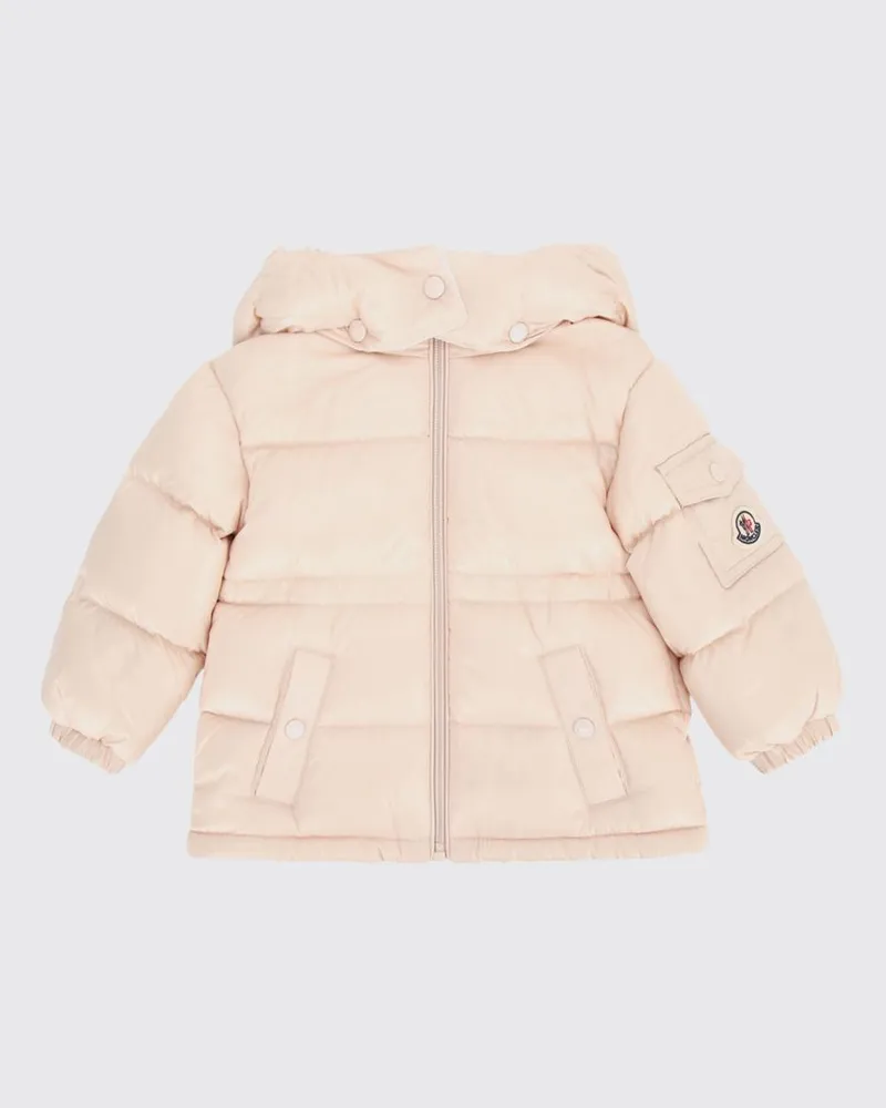 Moncler Rosafarbene gesteppte Nylon-Daunenjacke Maire von für Jungen mit Kapuze Pink