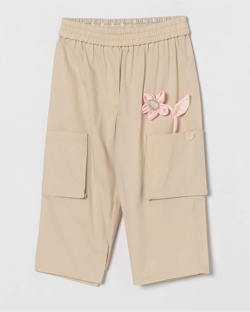 Monnalisa Cargo-Hose aus Baumwolle Beige
