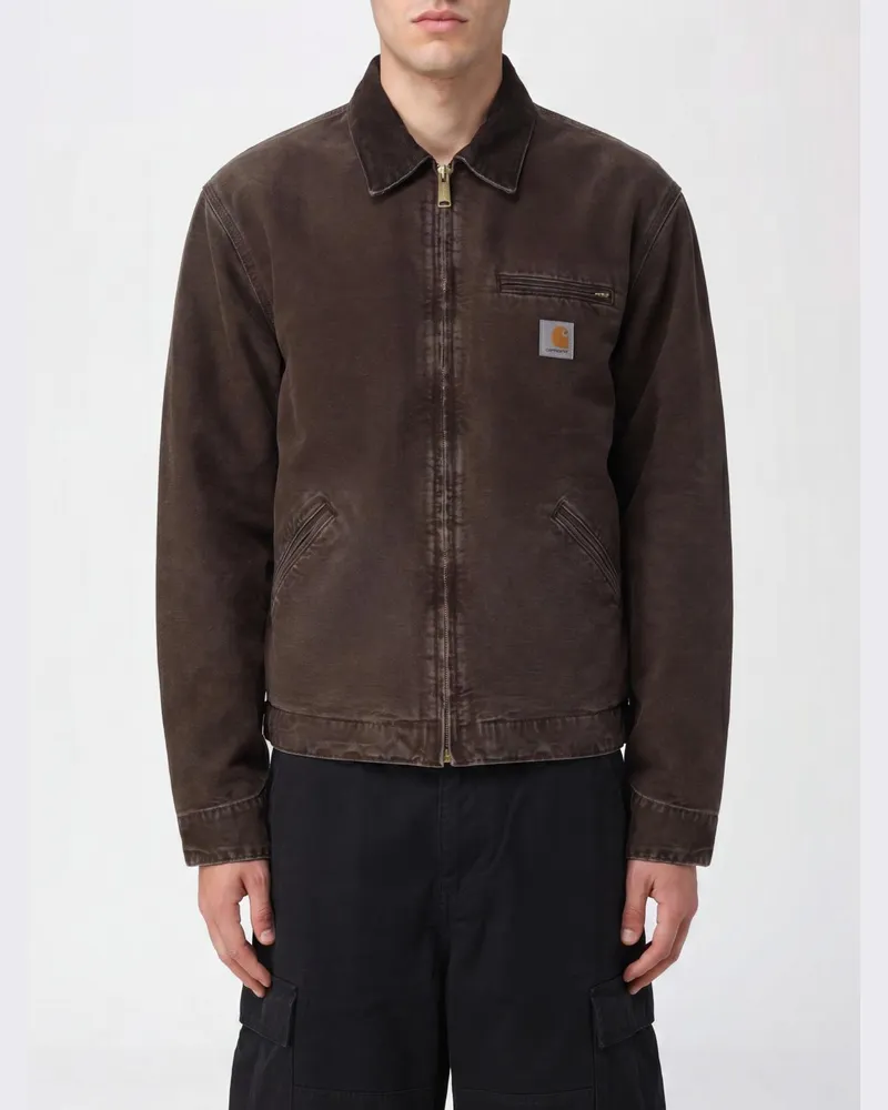 Carhartt WIP OG Detroit Baumwolljacke mit Reißverschluss und Logo-Patch Tabak