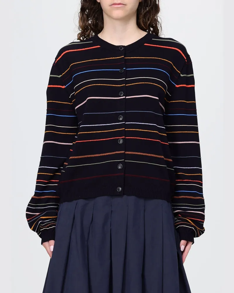 Paul Smith Mehrfarbig gestreifter Baumwoll-Cardigan Schwarz