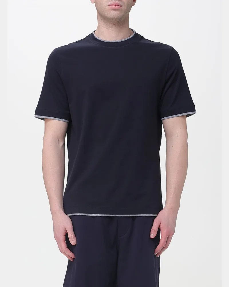 Brunello Cucinelli T-shirt herren Blau