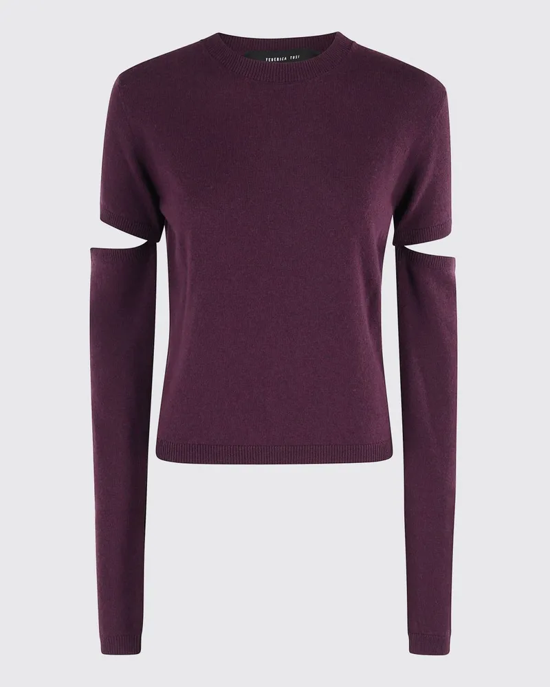 Federica Tosi Pullover damen Burgunderrot