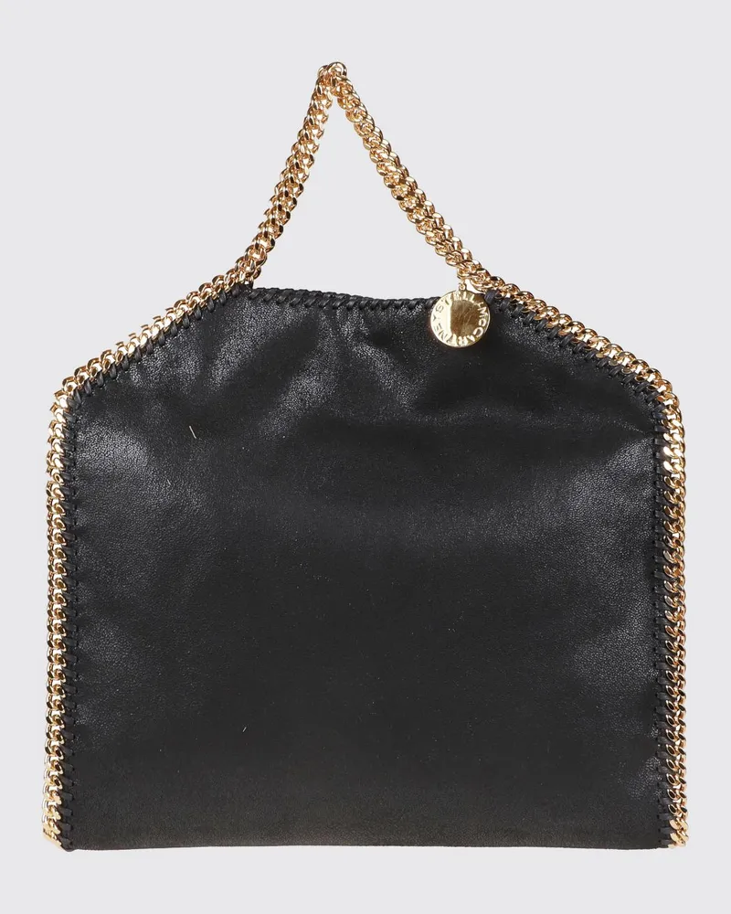 Stella McCartney Große Falabella Tote Bag aus Kunstleder mit Kettendetail Schwarz